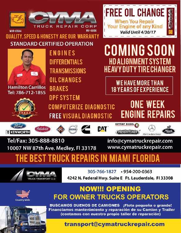 Mecanico de Camiones Cyma Reparación de Camiones En Miami Florida Estados Unidos
